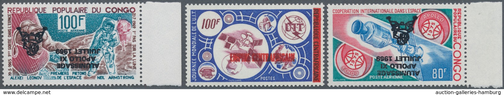 Thematik: Raumfahrt / Astronautics: 1979 Group Of 11 Stamps With OVERPRINT INVERTED, Issued For The - Sonstige & Ohne Zuordnung