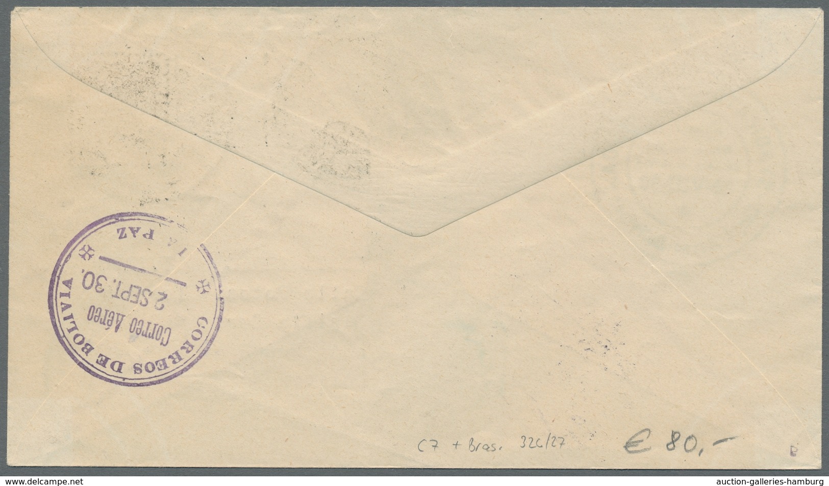 Flugpost Übersee: 1930, SYNDICATO CONDOR LTDA., Attraktiver Luftpost-Brief Mit Drei-Farben-Frankatur - Autres & Non Classés