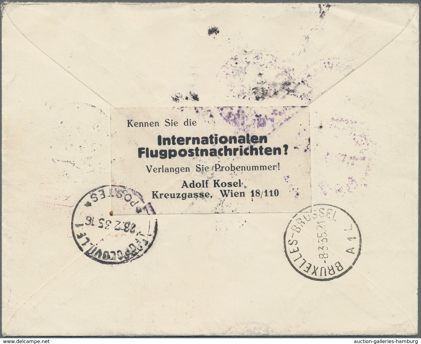 Flugpost Übersee: 1935, SABENA First Flight Brussels-Leopoldville-Brussels, Combination Franking Aus - Other & Unclassified