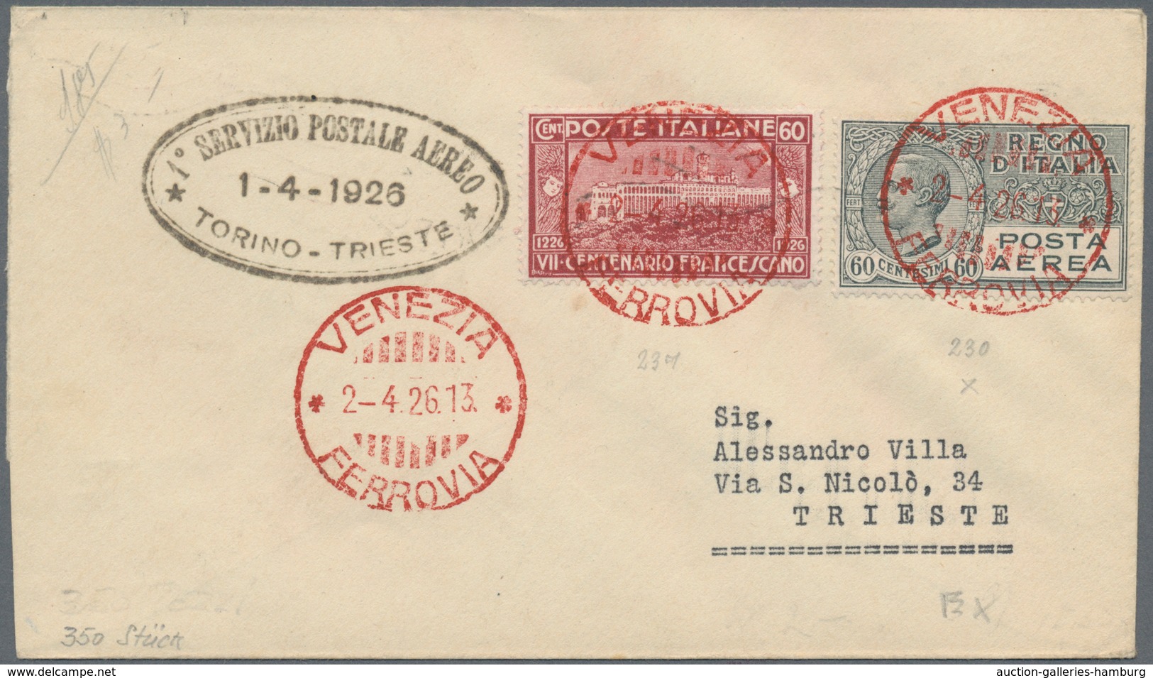 Flugpost Europa: 1926. "Flight Week", Two Letters And A Post Card With Flight Related Cachets From P - Sonstige - Europa
