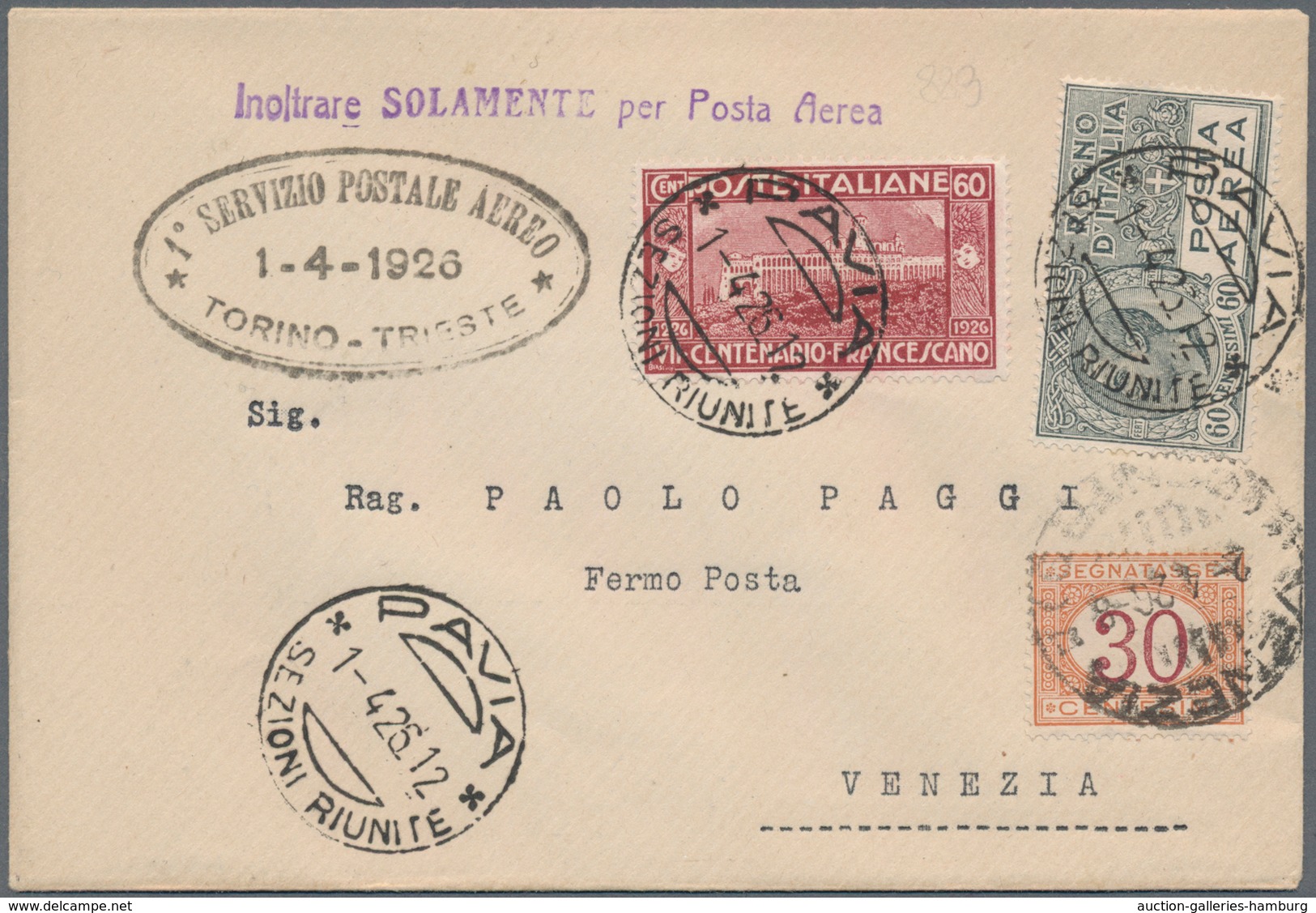 Flugpost Europa: 1926. "Flight Week", Two Letters And A Post Card With Flight Related Cachets From P - Andere-Europa