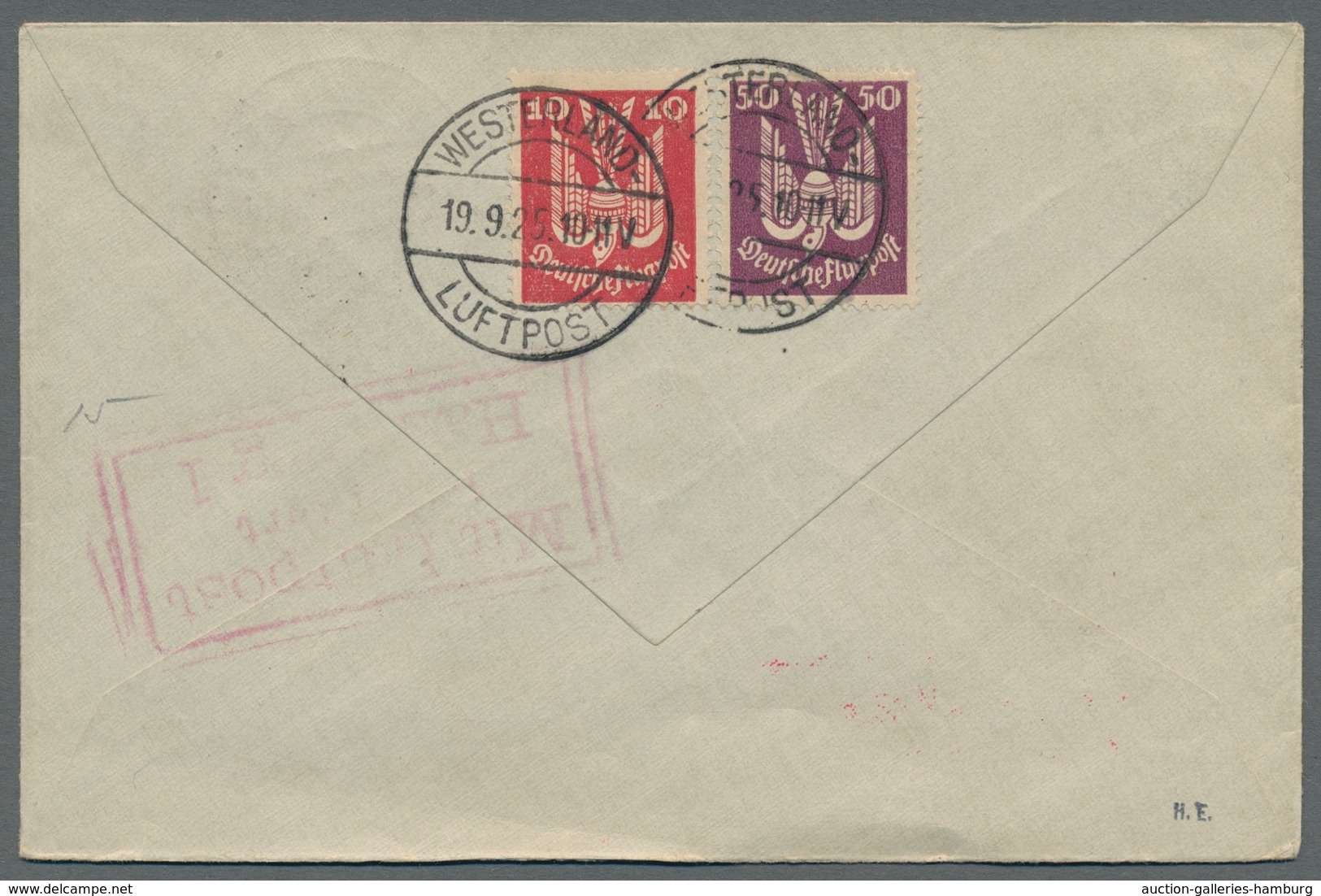 Flugpost Deutschland: 1912-25, Drei Flugbelege In Guter Erhaltung, Dabei Westerland Und Heilbronn (" - Airmail & Zeppelin