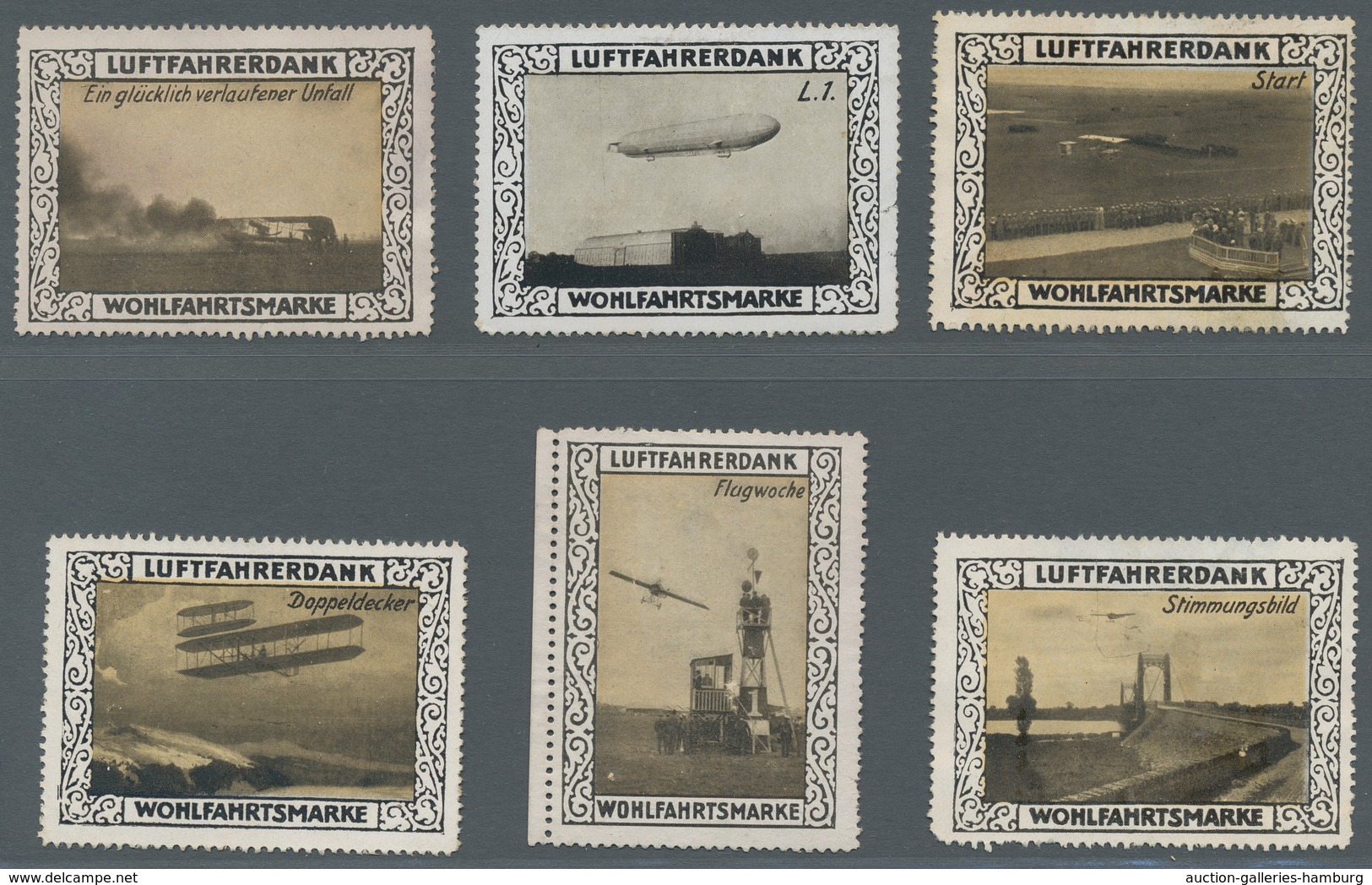 Flugpost Deutschland: 1912-1916, Partie von 10 verschiedenen ungebrauchten Ansichtskarten und einer