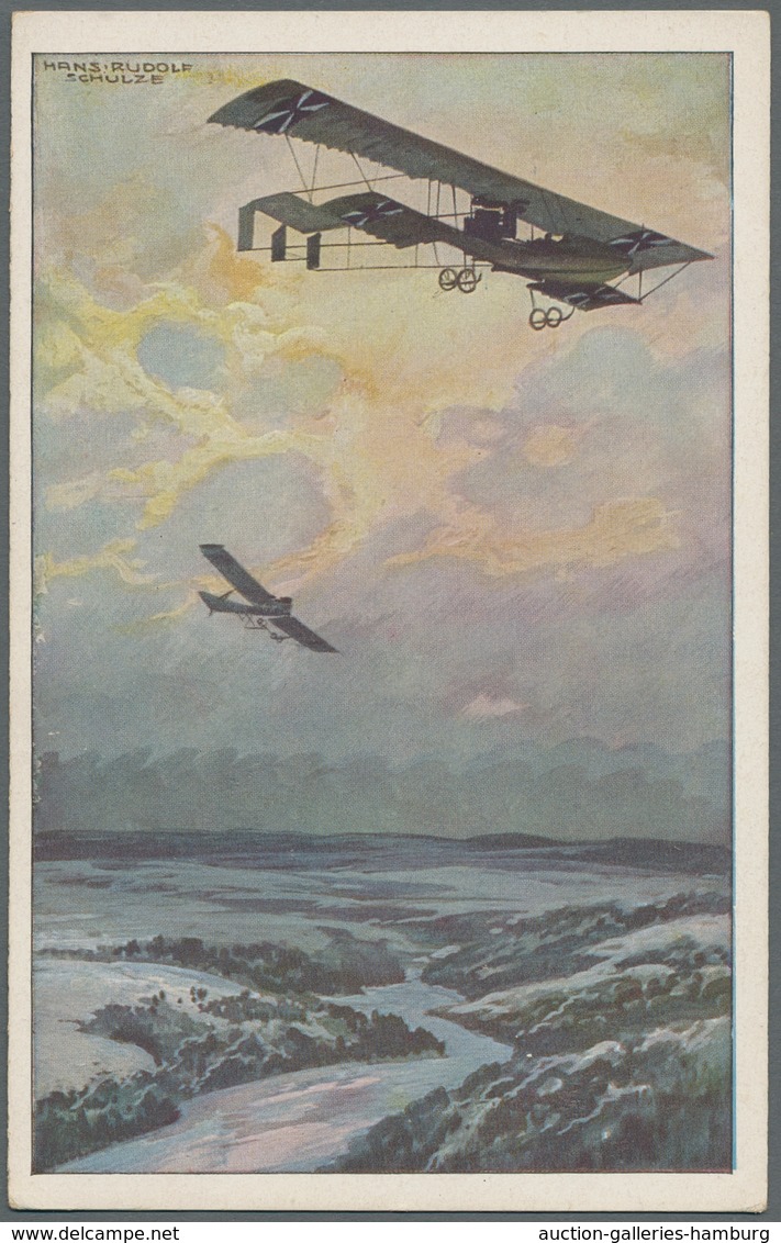 Flugpost Deutschland: 1912-1916, Partie von 10 verschiedenen ungebrauchten Ansichtskarten und einer