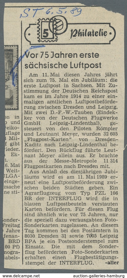 Flugpost Deutschland: 1914, Germania 5 Pfennig Als Einzelfrankatur Auf Echtgelaufener Flugpostsonder - Luft- Und Zeppelinpost