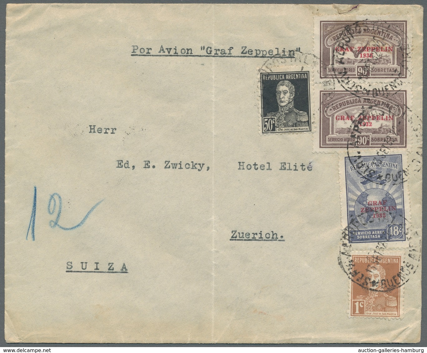 Zeppelinpost Übersee: 1932-1934, 2 Zeppelinpostbriefe Mit Argentinischer Frankatur, Darunter Einer M - Zeppeline