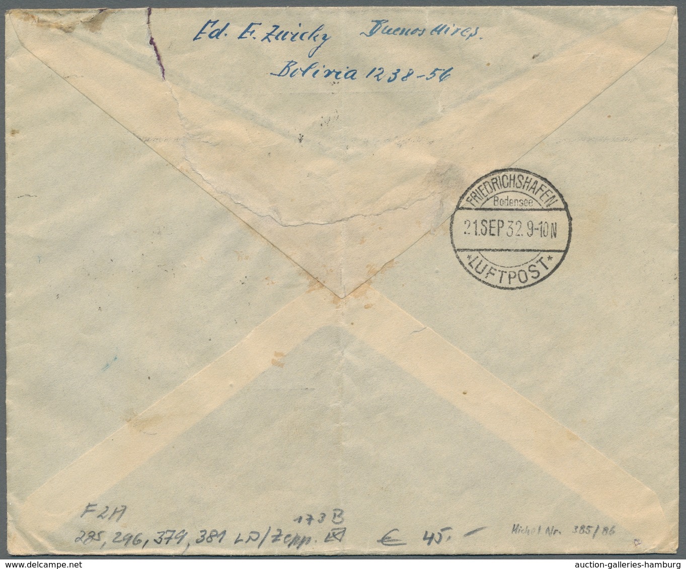 Zeppelinpost Übersee: 1932-1934, 2 Zeppelinpostbriefe Mit Argentinischer Frankatur, Darunter Einer M - Zeppeline