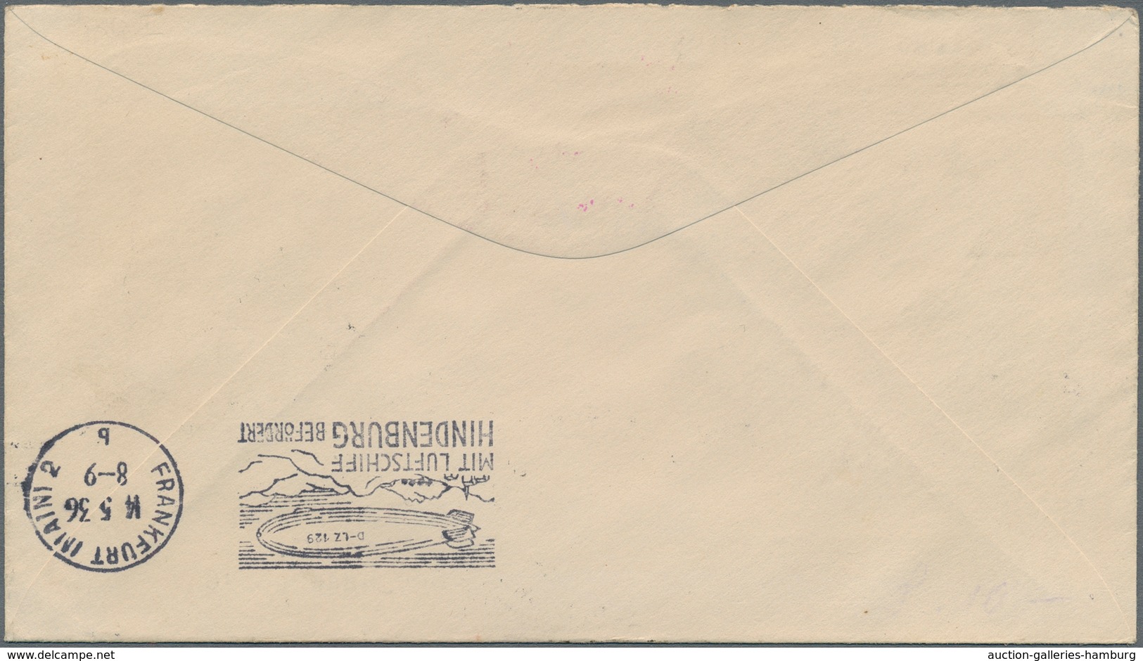 Zeppelinpost Übersee: 1936, 1st North America Trip, U.S. Mail, Cover Bearing Tipex Souvenir Sheet Fr - Zeppelines