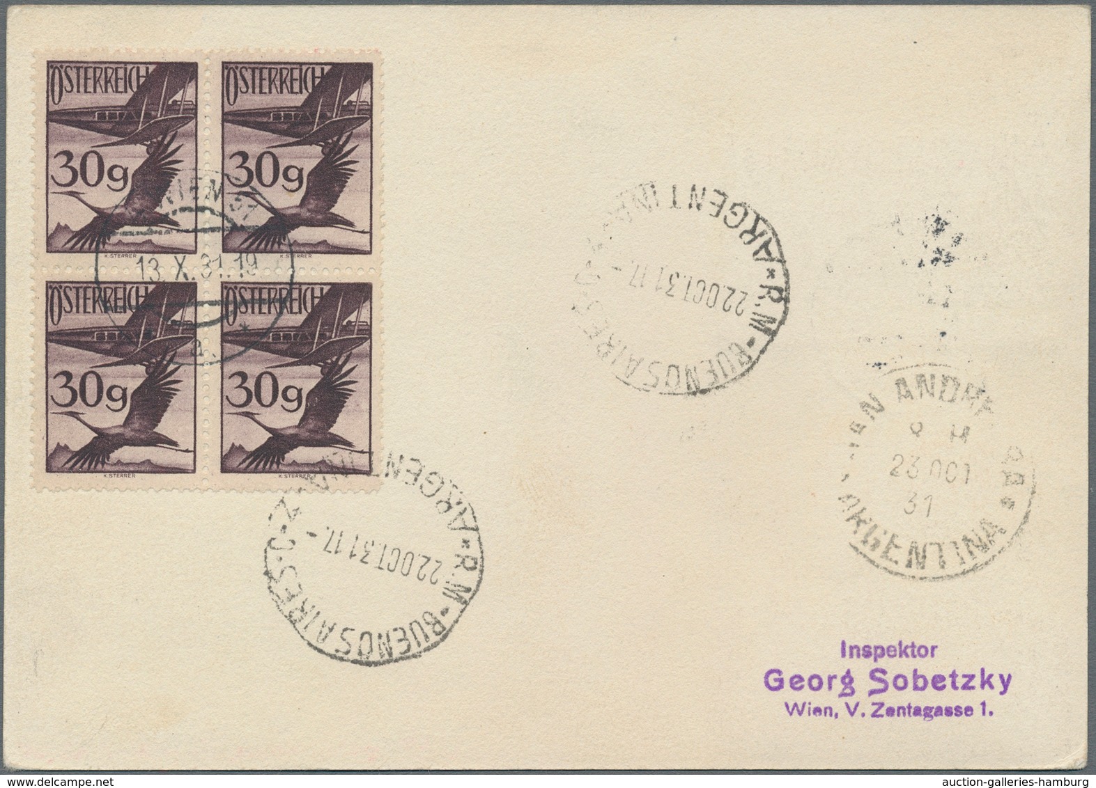 Zeppelinpost Europa: 1931, 3.Südamerikafahrt, Österreichische Post, R-Karte Mit Vs. Und Rs. Flugpost - Otros - Europa