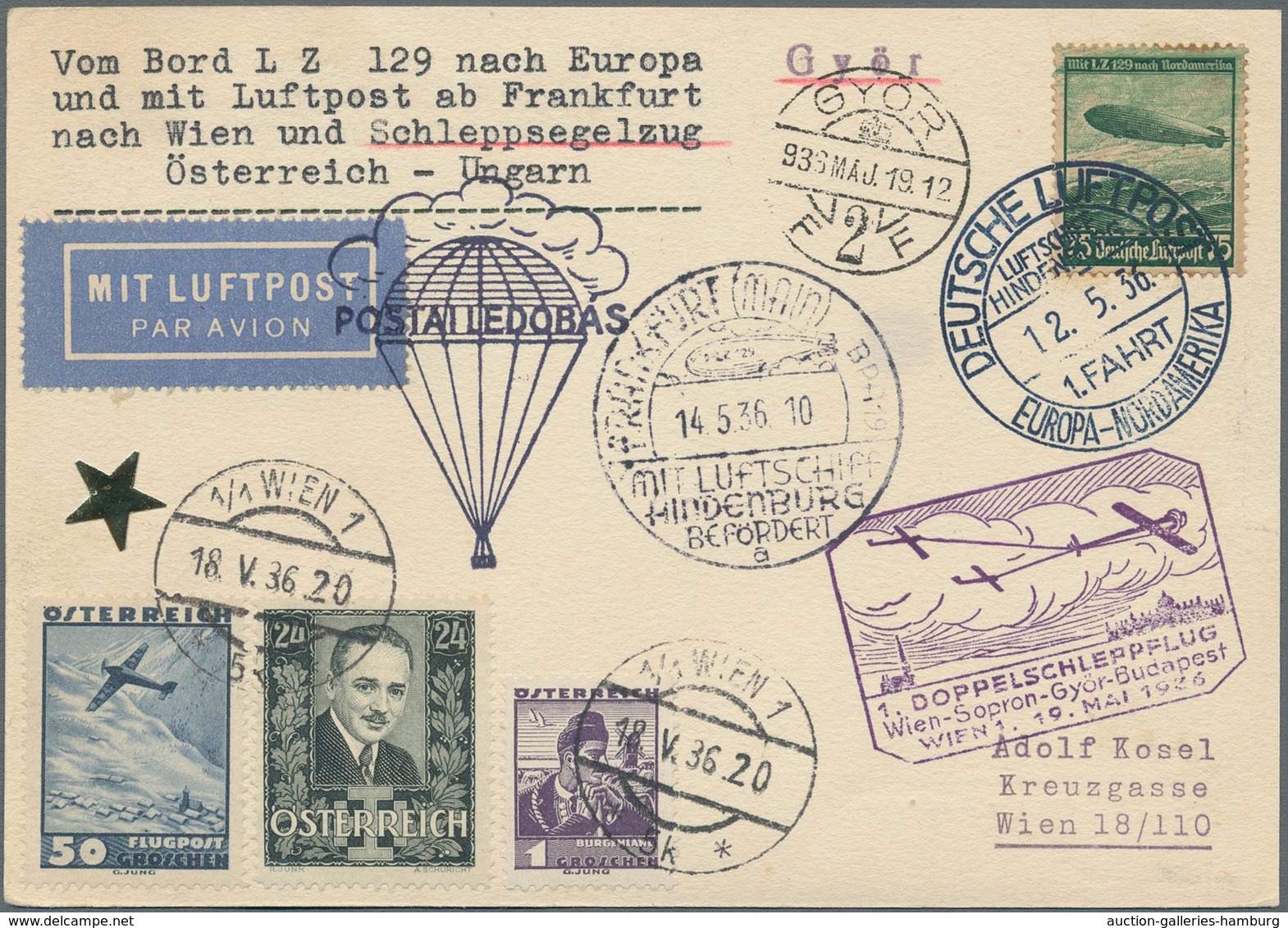 Zeppelinpost Europa: 1936, 1.Nordamerikafahrt, Bordpost Der Rückfahrt, Karte 12.5.36 Frankiert Mit D - Sonstige - Europa