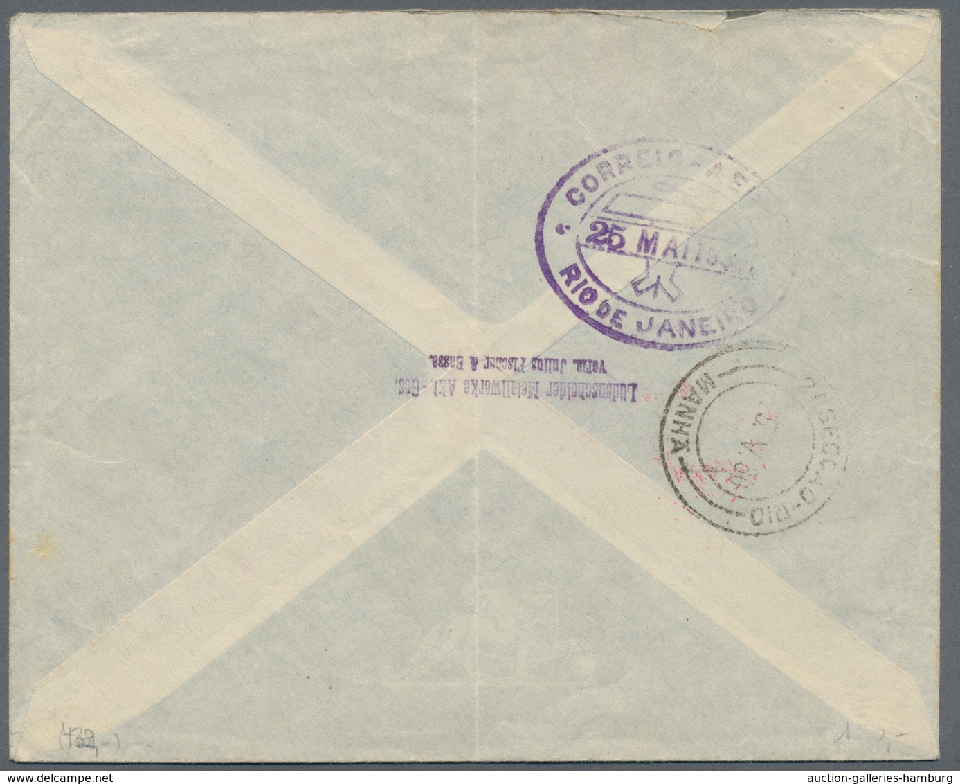 Zeppelinpost Deutschland: 1930, South America Flight 2 RM And 4 RM On Two Covers (1x Crease) From Le - Luft- Und Zeppelinpost