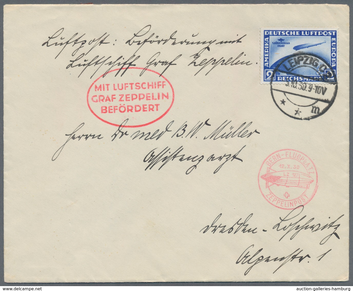 Zeppelinpost Deutschland: 1930, South America Flight 2 RM And 4 RM On Two Covers (1x Crease) From Le - Airmail & Zeppelin