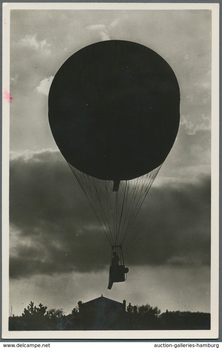 Ballonpost: 1952-1955, 5 Sehr Guterhaltene Ansichtskarten Mit Unterschiedlichen Ballonmotiven Von 5 - Fesselballons