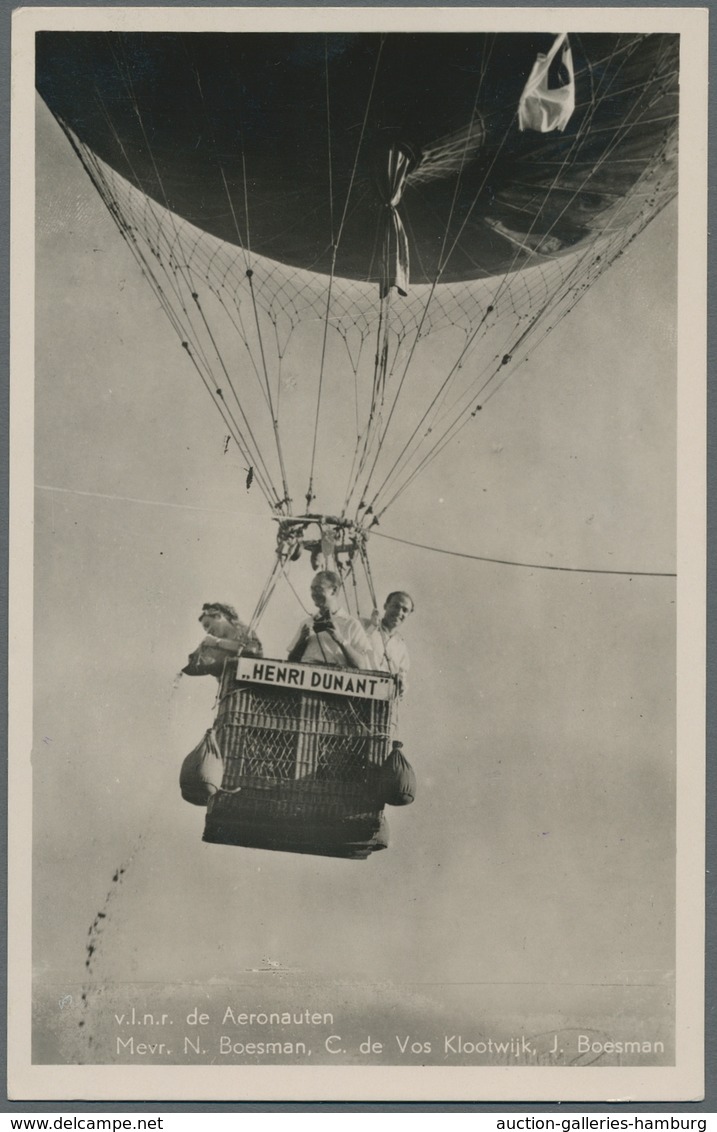 Ballonpost: 1952-1955, 5 sehr guterhaltene Ansichtskarten mit unterschiedlichen Ballonmotiven von 5
