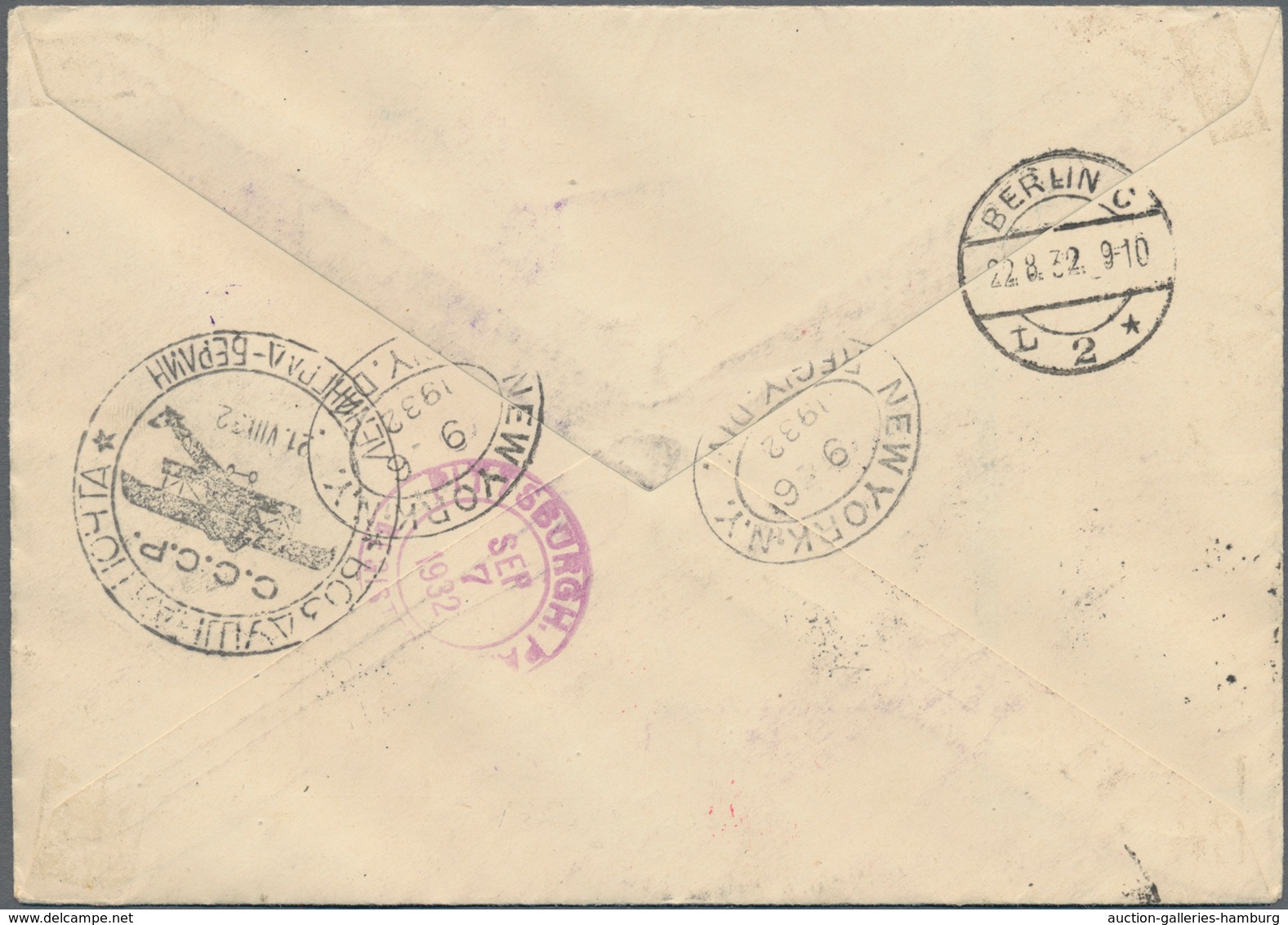 Katapult- / Schleuderflugpost: 1932, Registered Airmail Cover From LENINGRAD Via Berlin Franked With - Airmail & Zeppelin