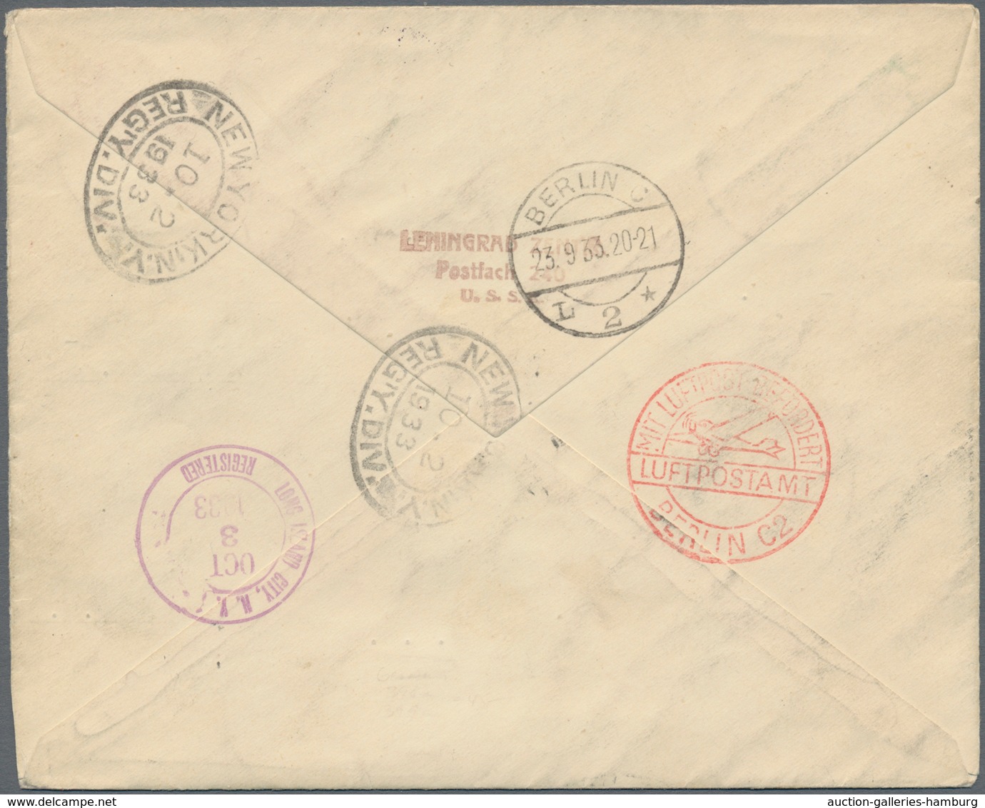 Katapult- / Schleuderflugpost: 1933, Umschlag In LENINGRAD Als Einschreiben Per Luftpost Nach Berlin - Airmail & Zeppelin