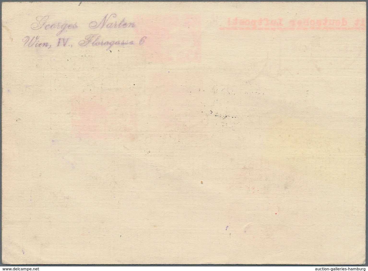 Katastrophenpost: 1934, Registered Card From Vienna 26.4.34 To Rio De Janeiro Via Stuttgart 28.4.34/ - Sonstige & Ohne Zuordnung