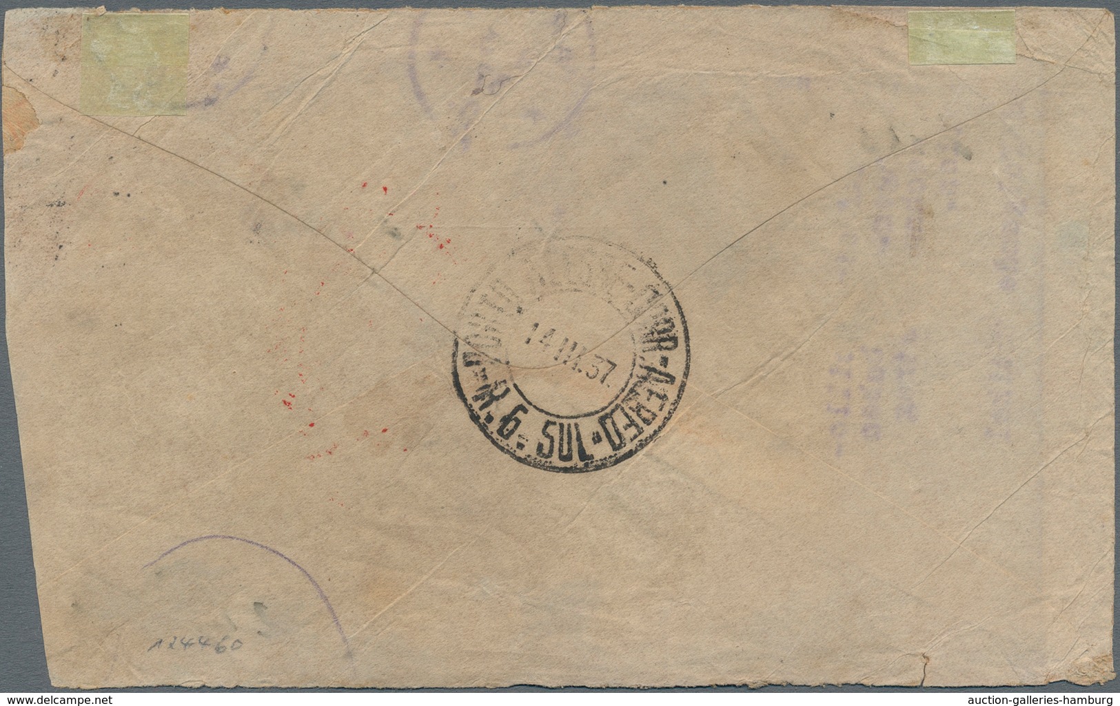 Katastrophenpost: 1937, German Airmail Cover With Red Handstamp "EUROPA-SÜDAMERIKA" From Tuttlingen - Other & Unclassified