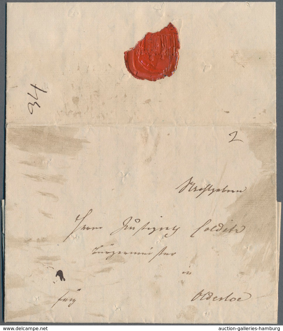 Disinfection Mail: 1831, 3.Nov., Briefhülle Mit Komplettem Inhalt Nach Oldesloe, Privat Befördert Mi - Otros & Sin Clasificación
