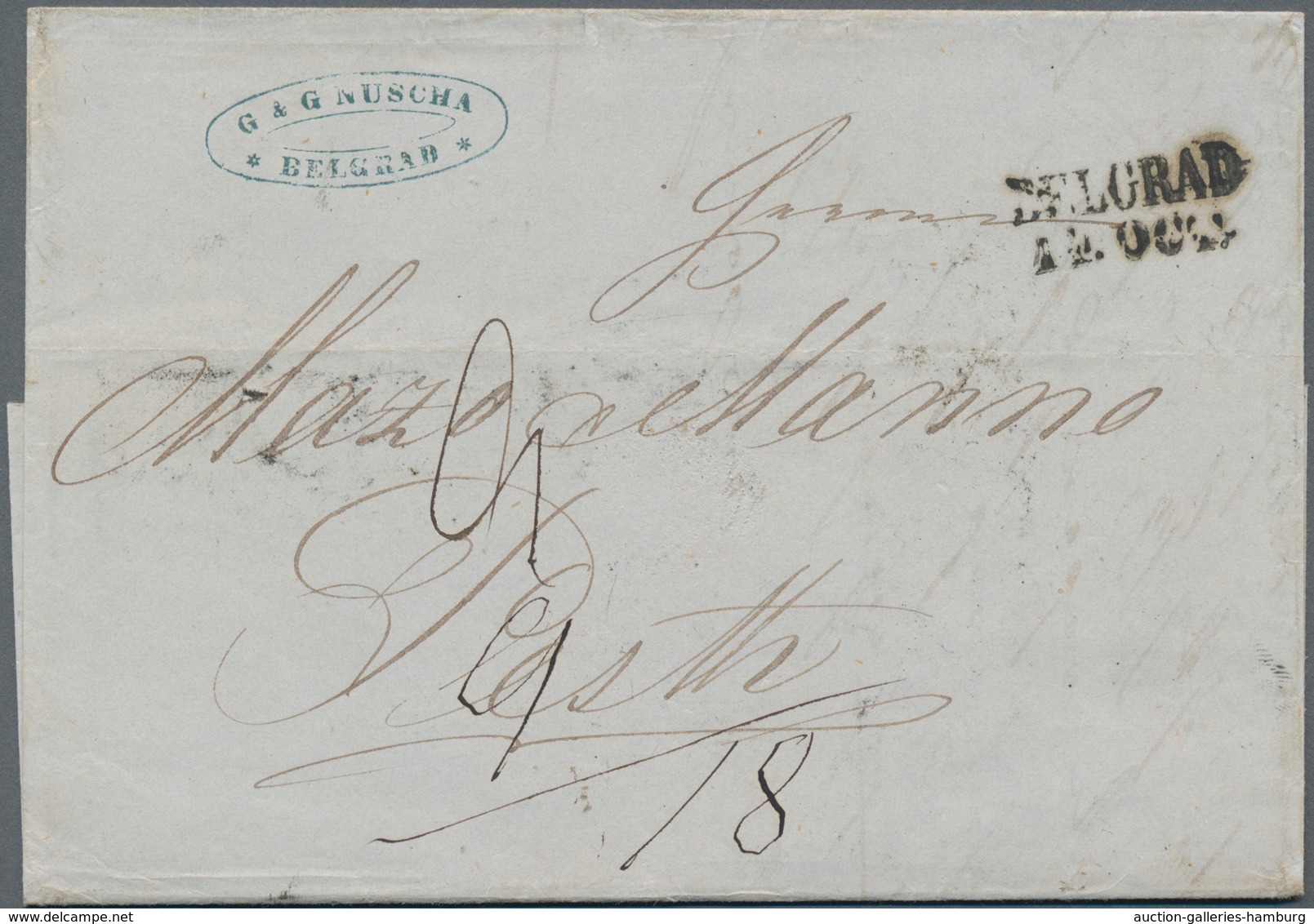 Disinfection Mail: 1857, 14 Oct, Letter From Belgrad, Dated Inside In Greek, Postmarked With Straigh - Autres & Non Classés