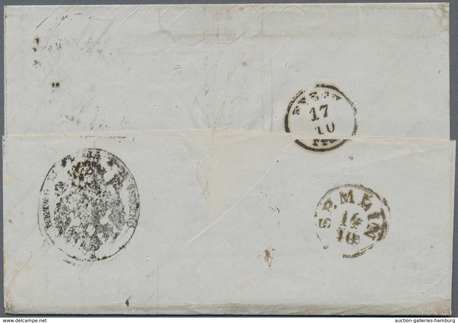 Disinfection Mail: 1857, 14 Oct, Letter From Belgrad, Dated Inside In Greek, Postmarked With Straigh - Autres & Non Classés