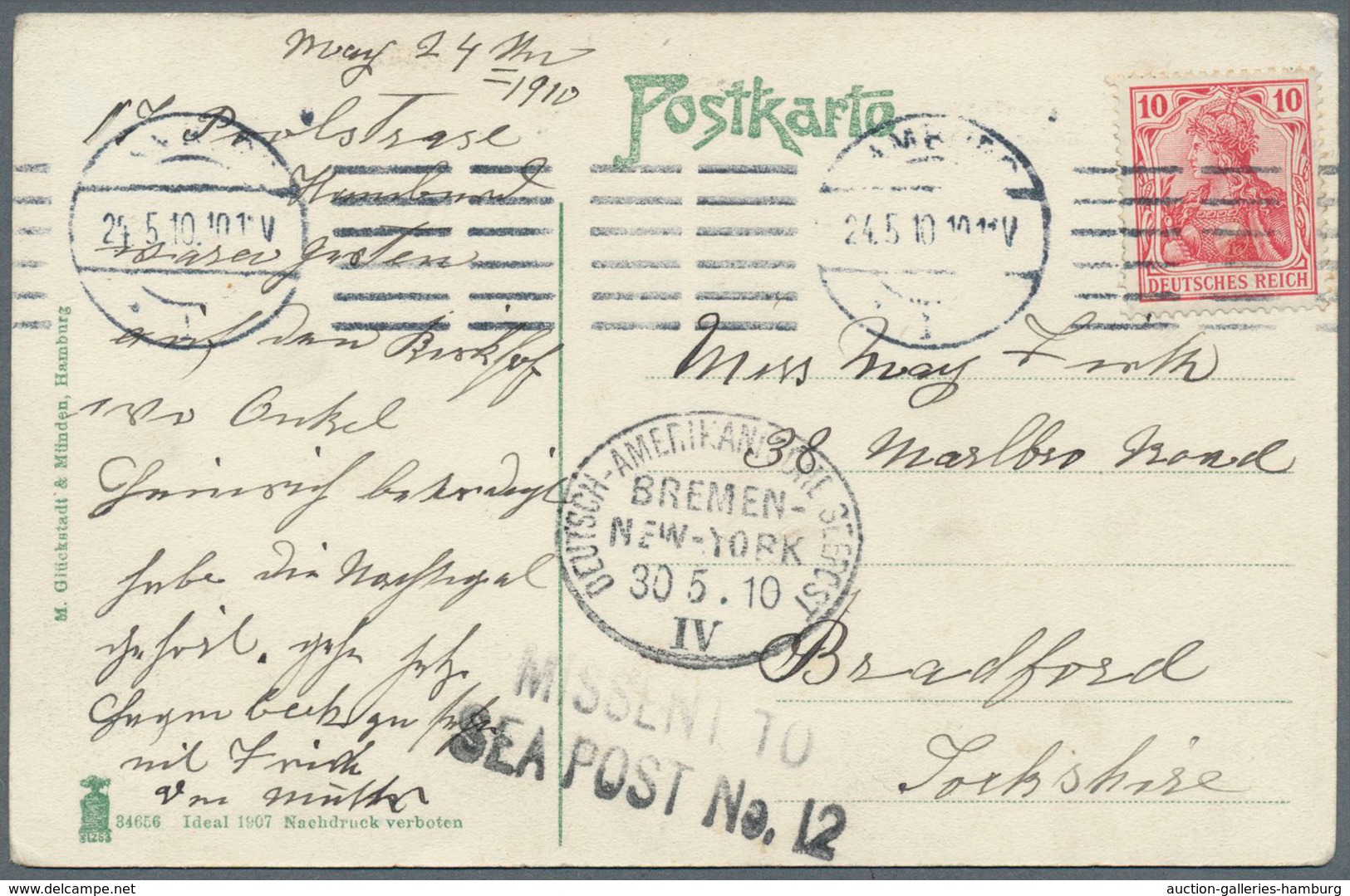 Deutsche Schiffspost Im Ausland - Seepost: 1894/1912, Partie Mit Drei Seltenen Belegen, Dabei Dt.Rei - Other & Unclassified