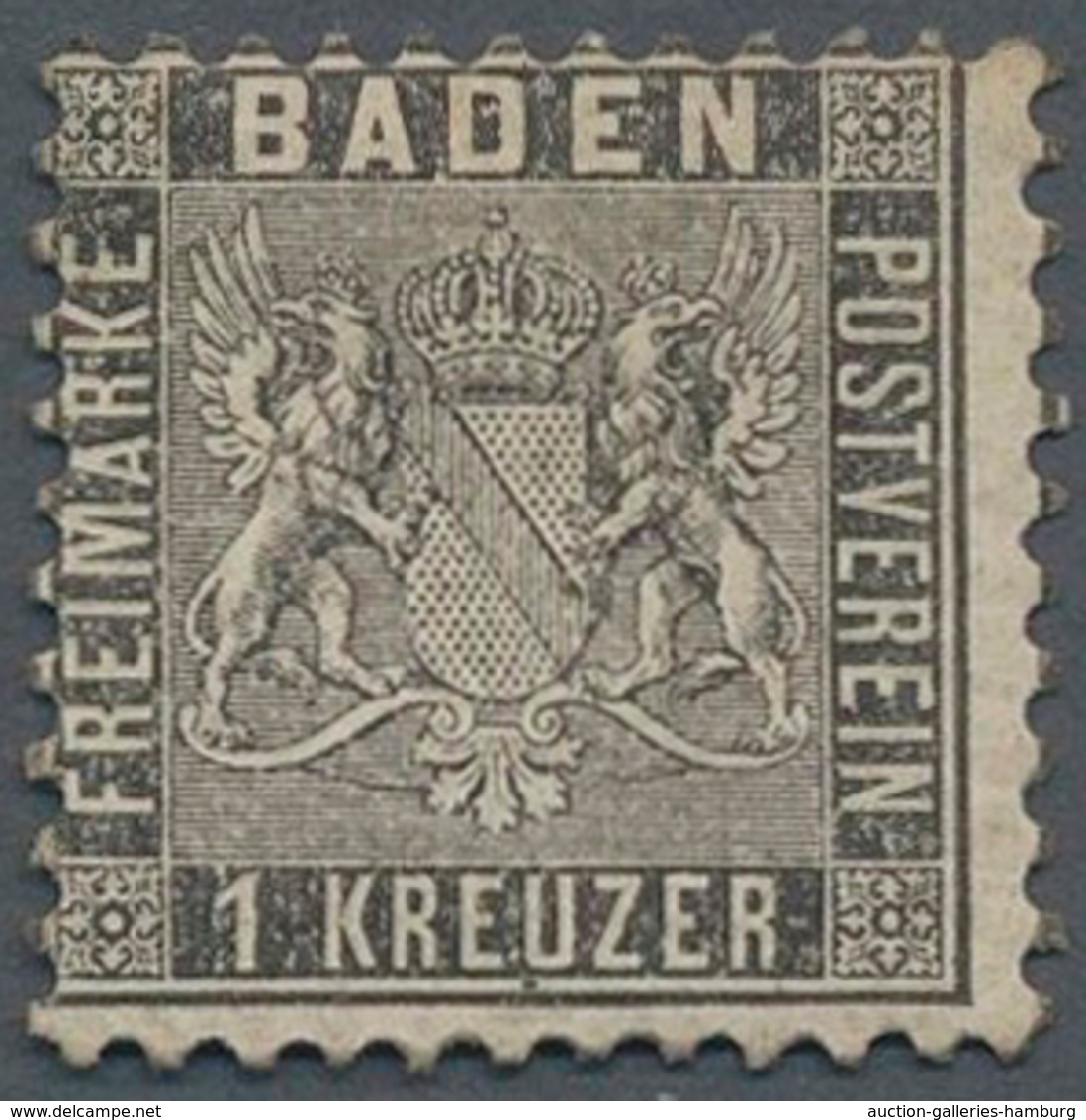 Baden - Marken Und Briefe: 1862, 1 Kr. Grauschwarz, Ungebraucht Mit Originalgummi In Vollzähniger Ka - Sonstige & Ohne Zuordnung