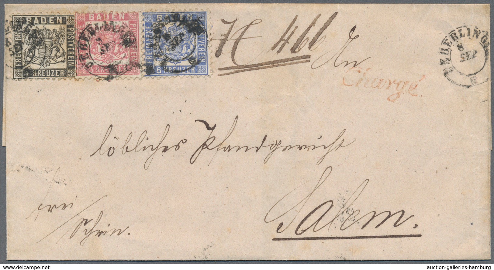 Baden - Marken Und Briefe: 1862/1864, 1 Kr. Schwarz, 3 Kr. Karmin Und 6 Kr. Ultramarin, Drei Werte F - Sonstige & Ohne Zuordnung