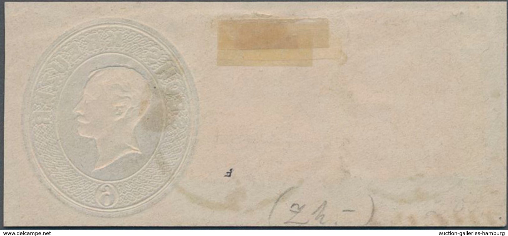 Baden - Marken Und Briefe: 1862, 9 Kr. Dunkelbraun Neben 3 Kr. Rosa Auf Ganzsachenausschnitt 6 Kr. B - Otros & Sin Clasificación