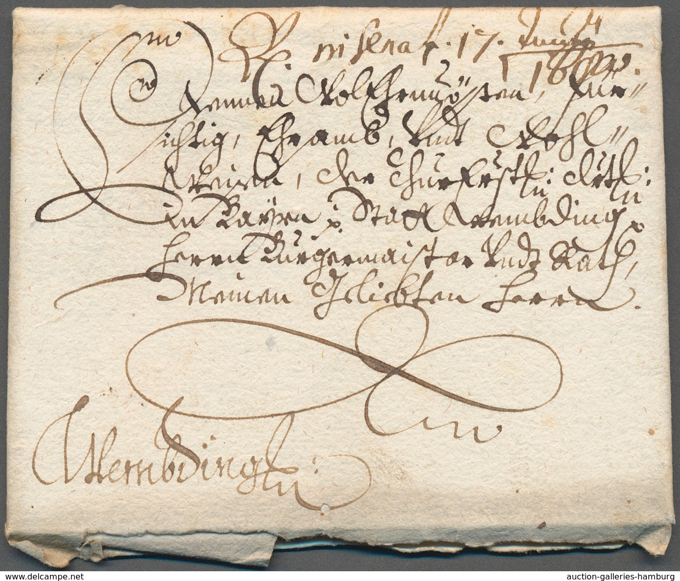 Bayern - Vorphilatelie: 1680, Interessanter Schnörkelbrief Mit 2 Seiten Inhalt Von STRAUBING Nach We - Préphilatélie