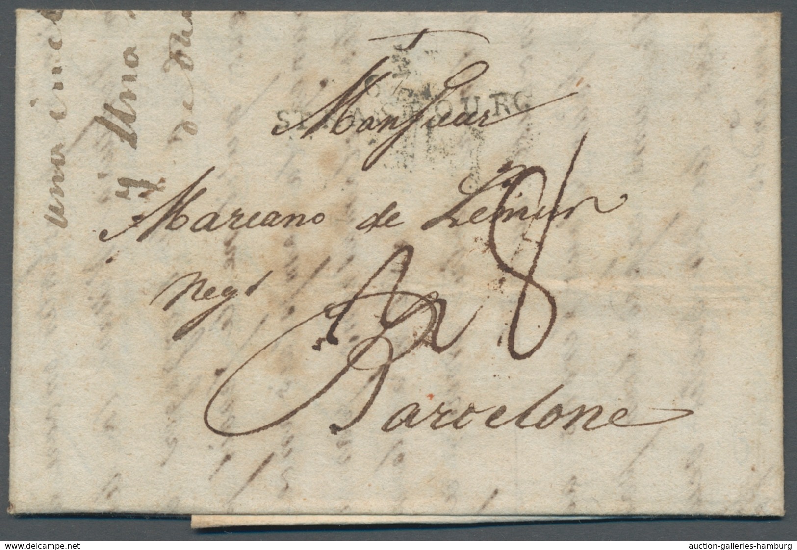 Bayern - Vorphilatelie: 1804, Vorphila-Ausland-Brief Aus Nürnberg über Spediteur In Straßburg Im Els - Prephilately