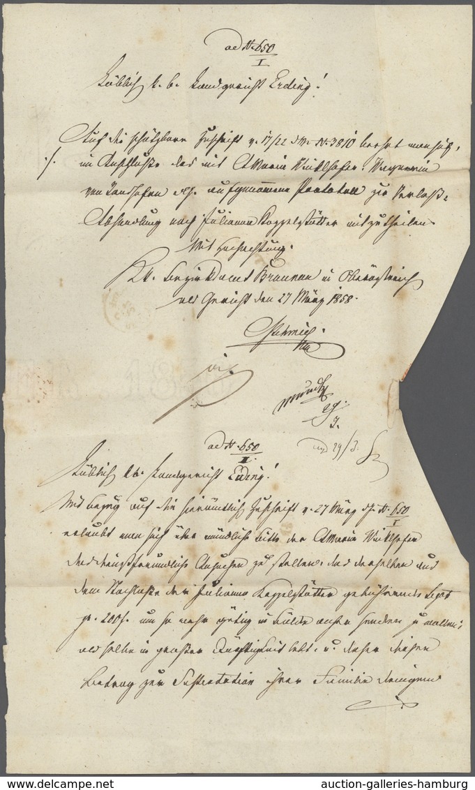 Bayern - Marken Und Briefe: 1850, 3 Kr. Blau, Platte 3 Zusammen Mit 3 Kr. Blau, Platte 4 Und 6 Kr. B - Otros & Sin Clasificación