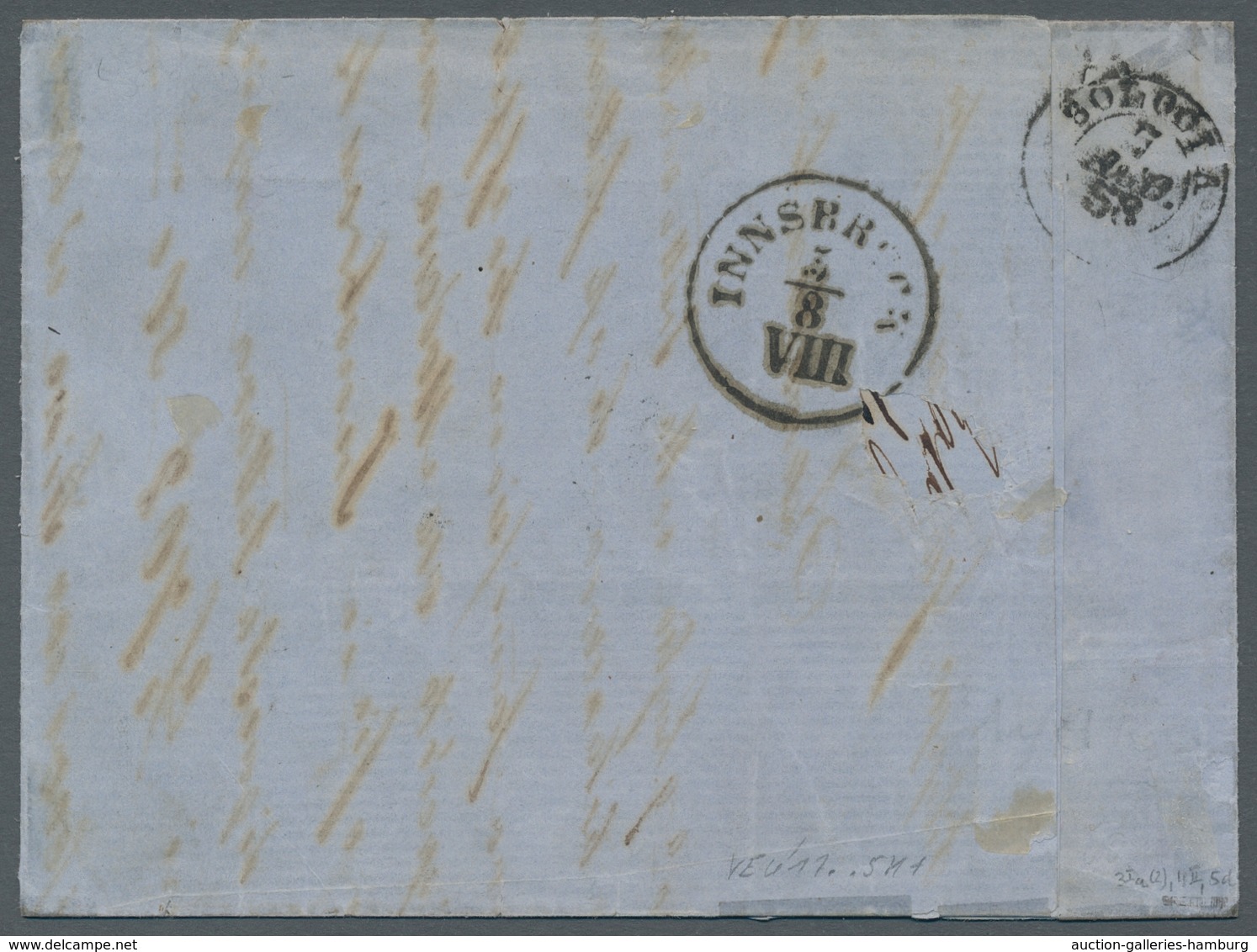 Bayern - Marken Und Briefe: 1858, 1 Kr Rosa Platte 1, Zwei Einzelwerte, Zusammen Mit 6 Kr Braun Und - Andere & Zonder Classificatie