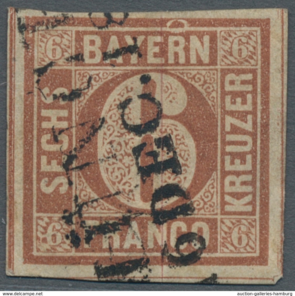 Bayern - Marken Und Briefe: 1849, "6 Kr. Braunorange In Type I", Farbfrischer Wert Mit Allseits Voll - Otros & Sin Clasificación