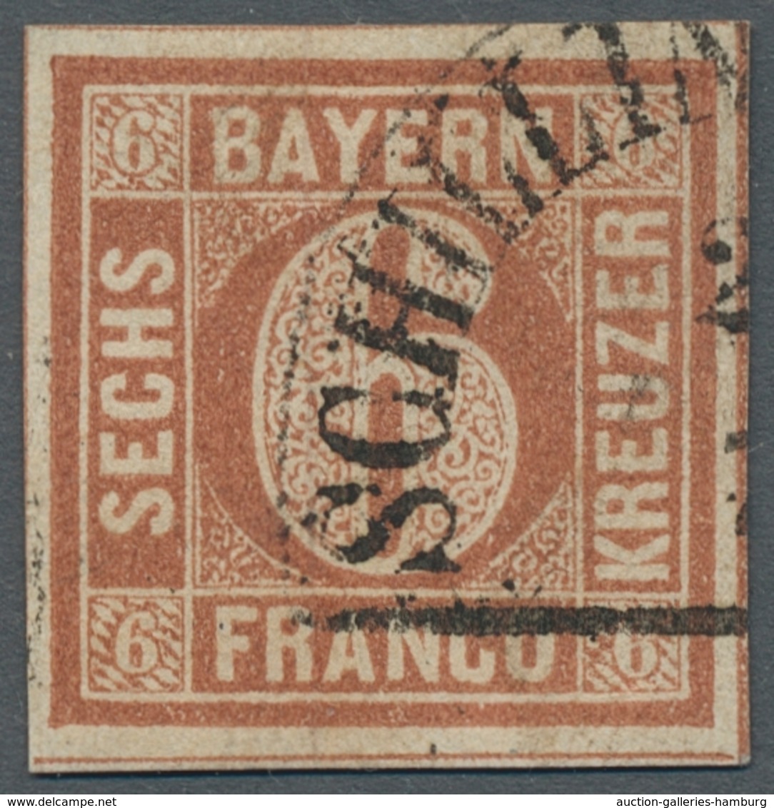 Bayern - Marken Und Briefe: 1849, 6 Kreuzer Dunkelbraunorange Aus Platte I Mit Sauberem Halbkreisste - Otros & Sin Clasificación