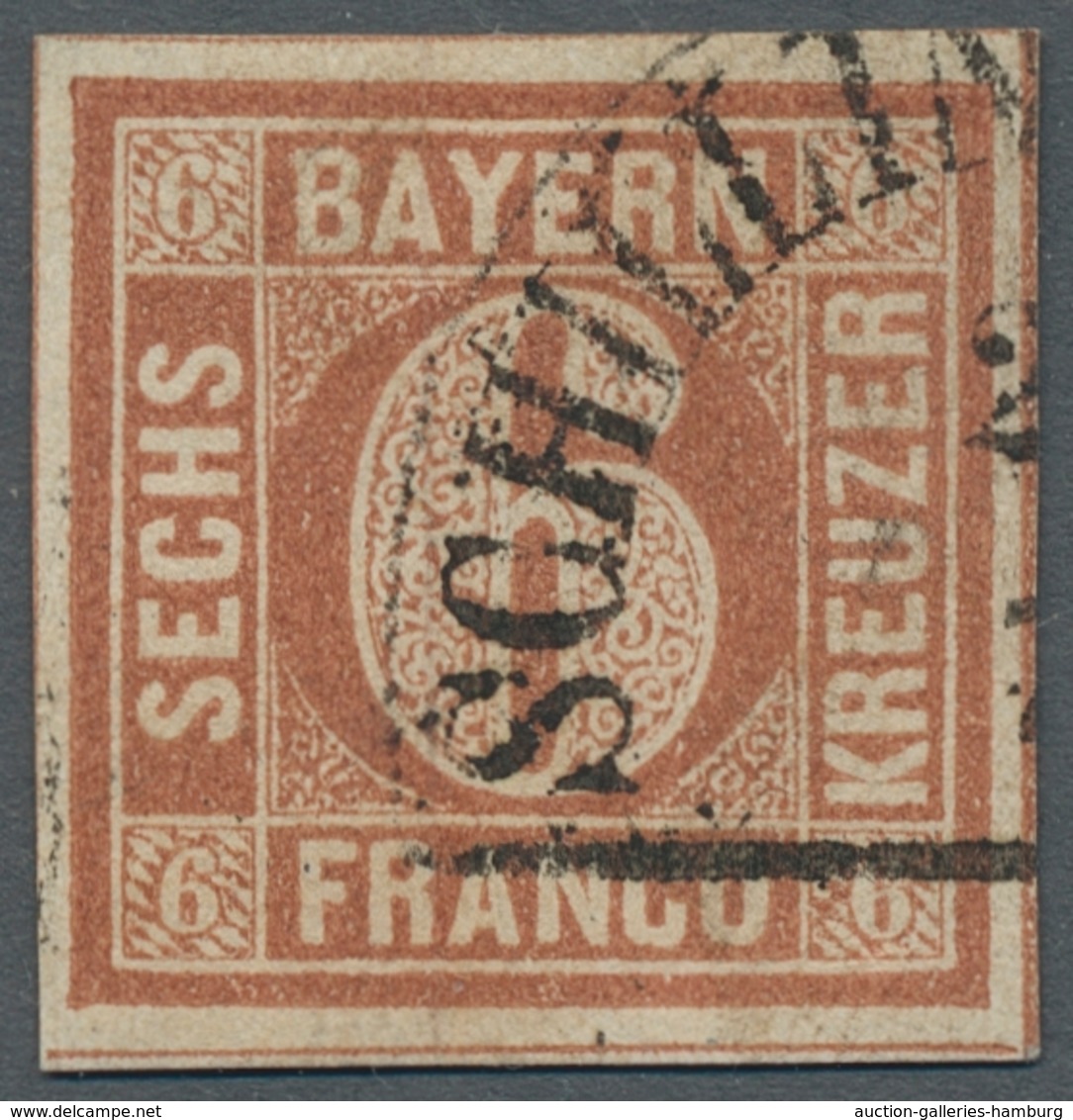 Bayern - Marken Und Briefe: 1849, 6 Kreuzer Dunkelbraunorange Aus Platte I Mit Sauberem Halbkreisste - Other & Unclassified