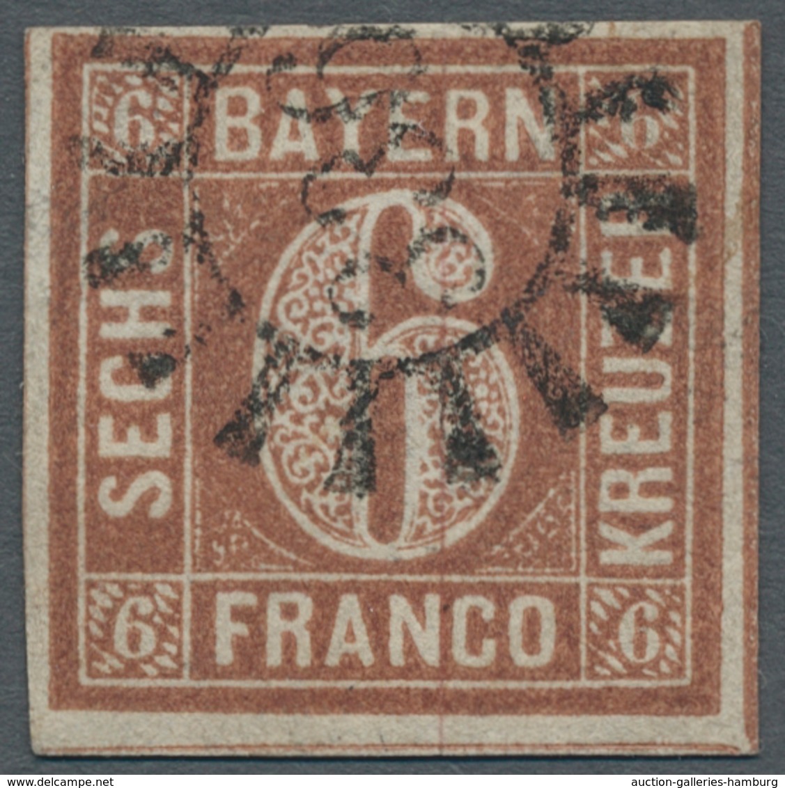 Bayern - Marken Und Briefe: 1849, "6 Kr. Braunorange In Type I A, Ausgefüllte Ecken", Farbfrischer W - Autres & Non Classés