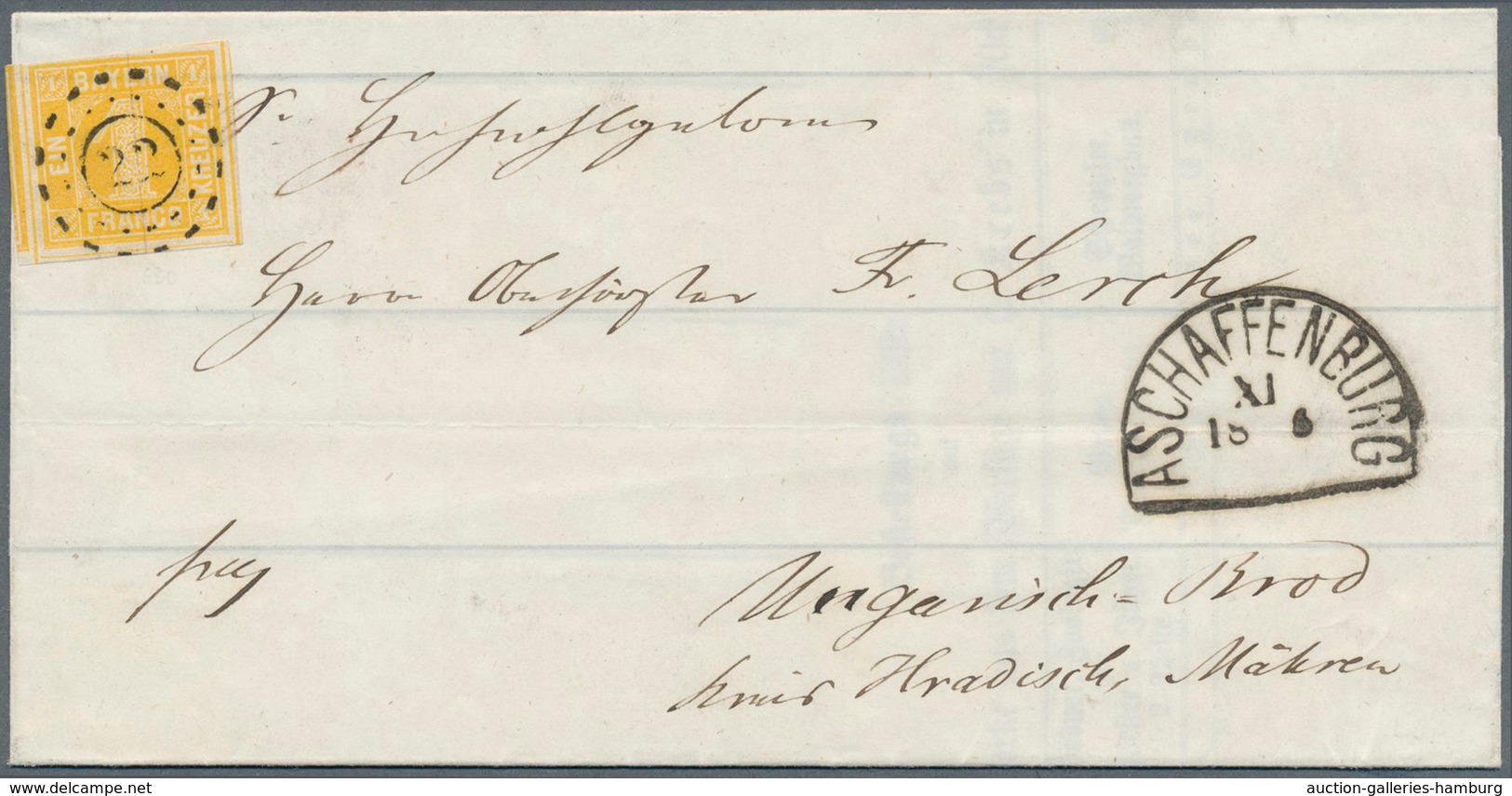 Bayern - Marken Und Briefe: 1862, 1 Kr. Orangegelb, Links Oben Voll- Sonst Breit- Bis Meist überrand - Otros & Sin Clasificación
