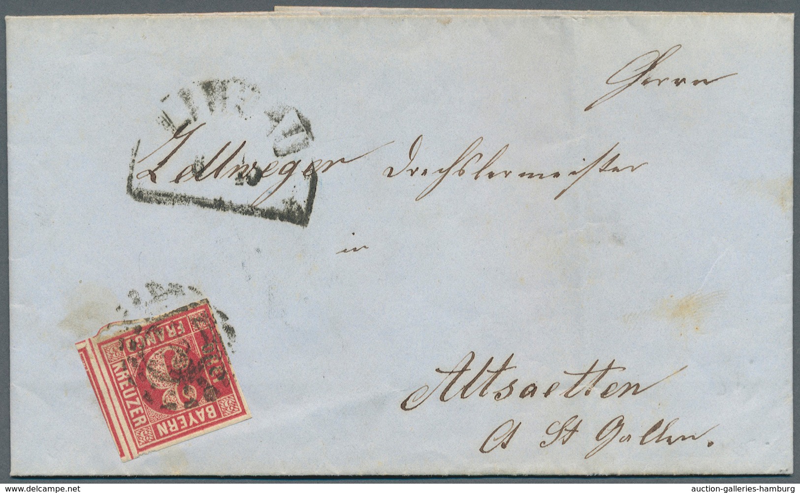 Bayern - Marken Und Briefe: 1864, 3 Kr. Karminrot Mit OMR „289” Und HK „LINDAU 6 10 (1864)” Als Prac - Other & Unclassified