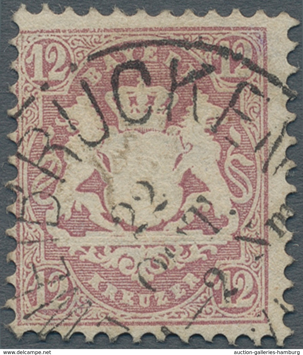 Bayern - Marken Und Briefe: 1870, Wappenausgabe 12 Kreuzer Lila, Wasserzeichen 16 Mm Rauten, Entwert - Other & Unclassified