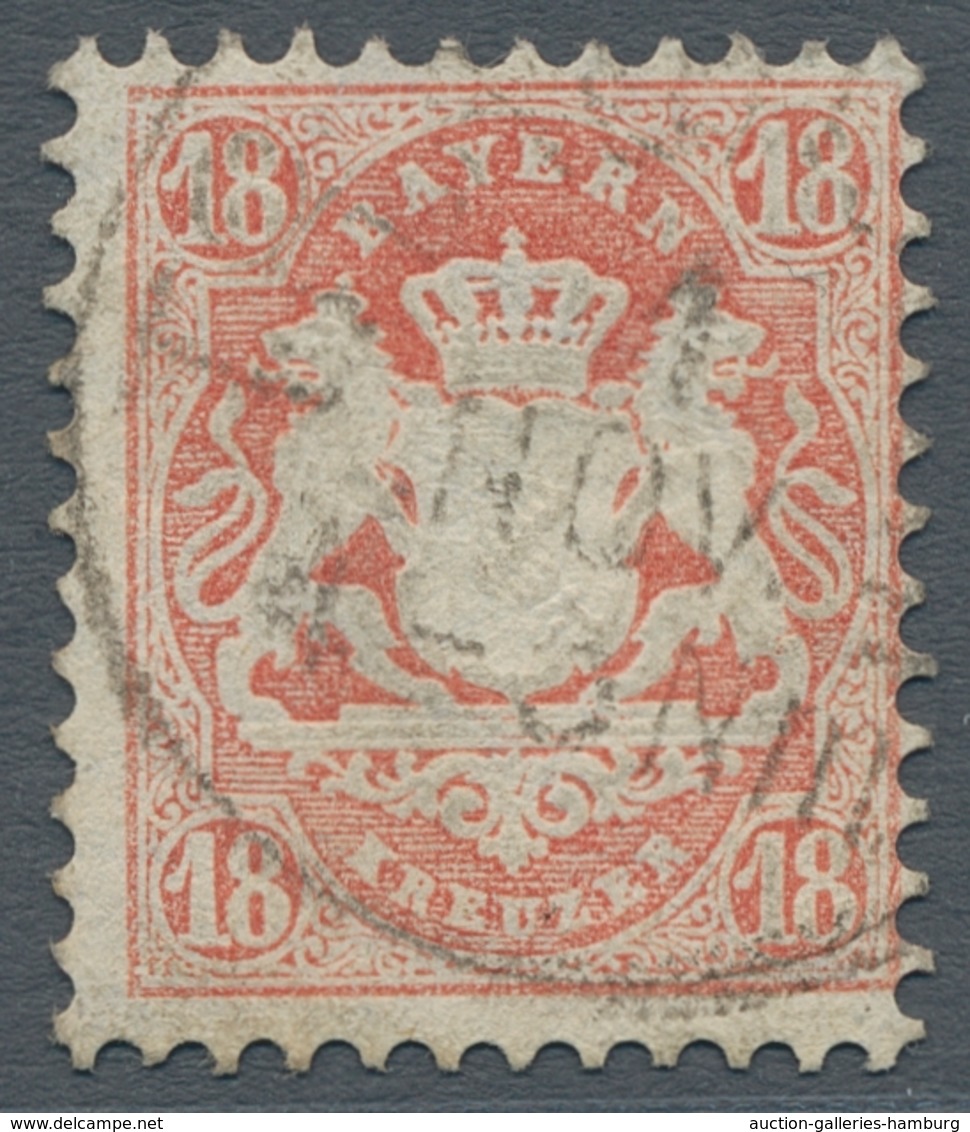 Bayern - Marken Und Briefe: 1870, "18 Kr. Dunkelziegelrot Mit Wasserzeichen X", Farbfrischer Wert Mi - Sonstige & Ohne Zuordnung