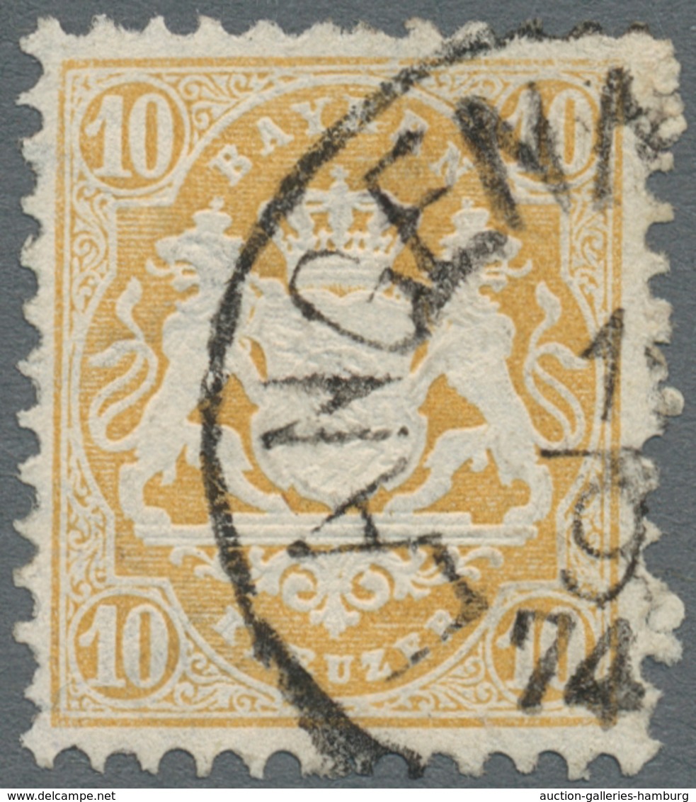 Bayern - Marken Und Briefe: 1873, "10 Kr. Dunkelgelb Mit Wasserzeichen X", Farbfrischer Wert Mit Kla - Otros & Sin Clasificación