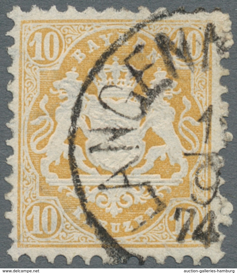 Bayern - Marken Und Briefe: 1873, "10 Kr. Dunkelgelb Mit Wasserzeichen X", Farbfrischer Wert Mit Kla - Andere & Zonder Classificatie