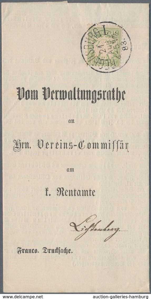 Bayern - Marken Und Briefe: 1879, 3 Pfg. Grün Mit K1 „REGENSBURG I 21. AUG 83 4-5 Nm." Auf Portogere - Otros & Sin Clasificación