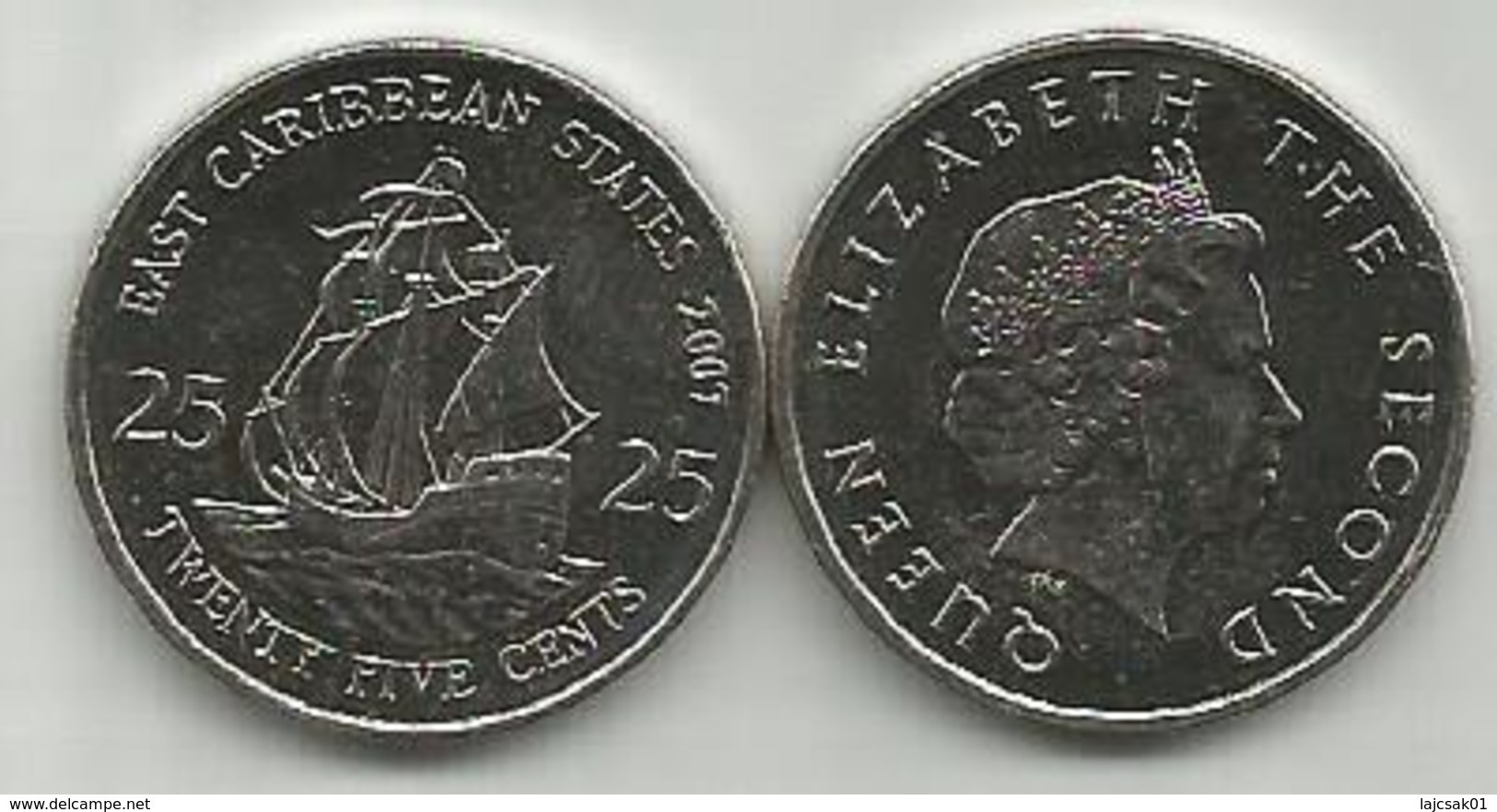 East Caribbean States 25 Cents 2007. High Grade - Caraibi Orientali (Stati Dei)