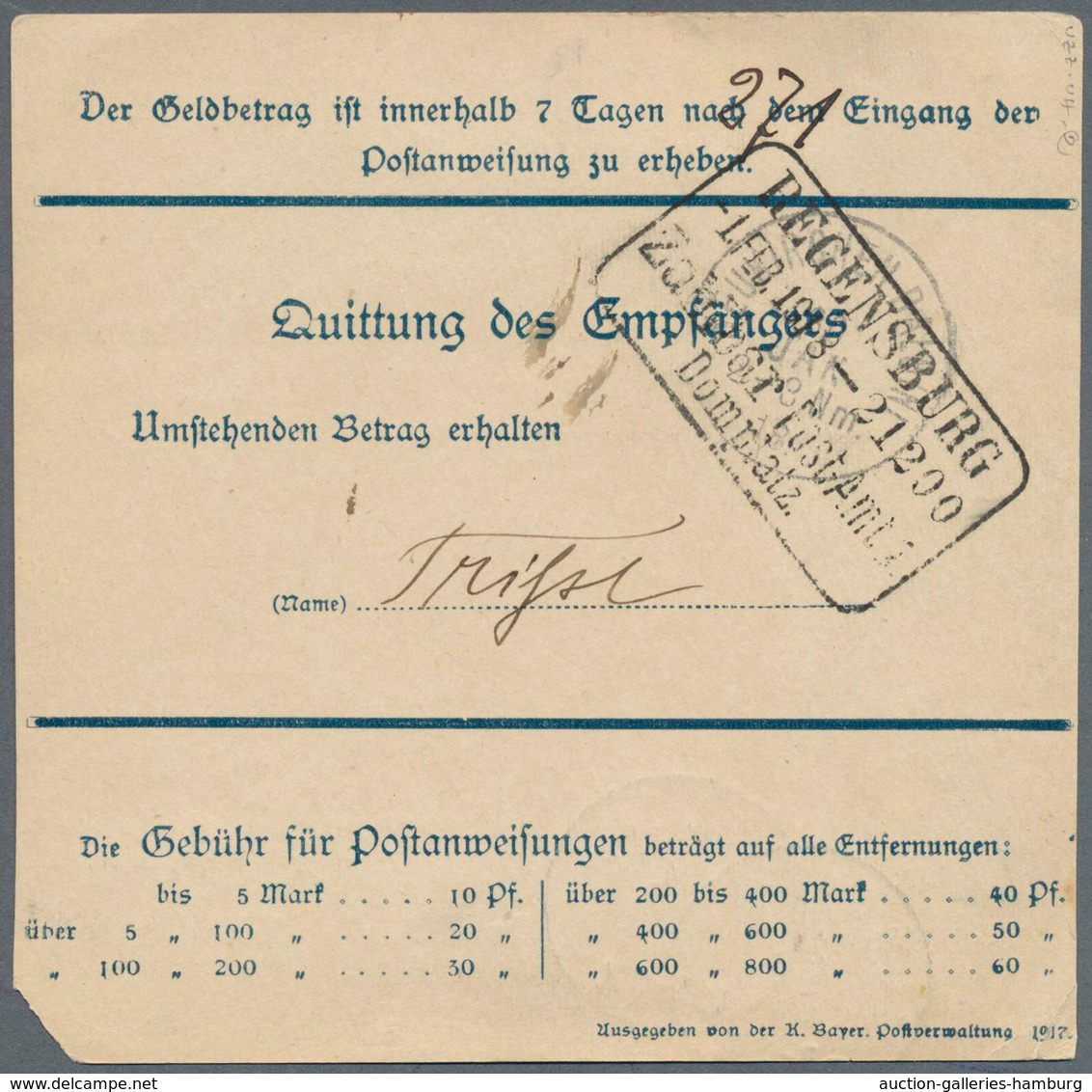 Bayern - Dienstmarken: 1916, Dienstmarken 20 Pfg. Dunkelblau Im Tadellosen Waagerechten Paar Als Por - Autres & Non Classés