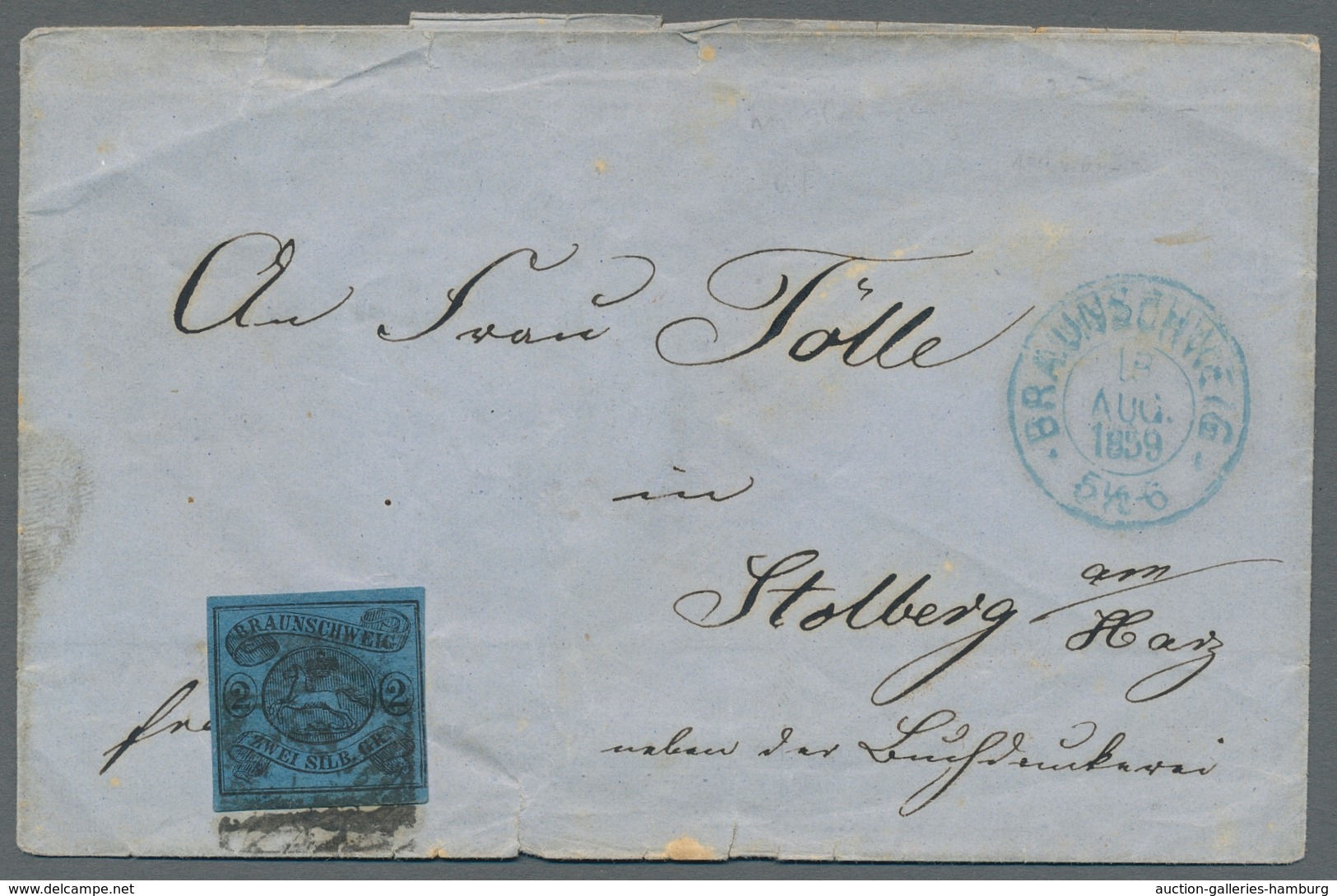 Braunschweig - Marken Und Briefe: 1857-1859, Wappenzeichnung 2 Silbergroschen Einmal Voll- Bis Breit - Brunswick