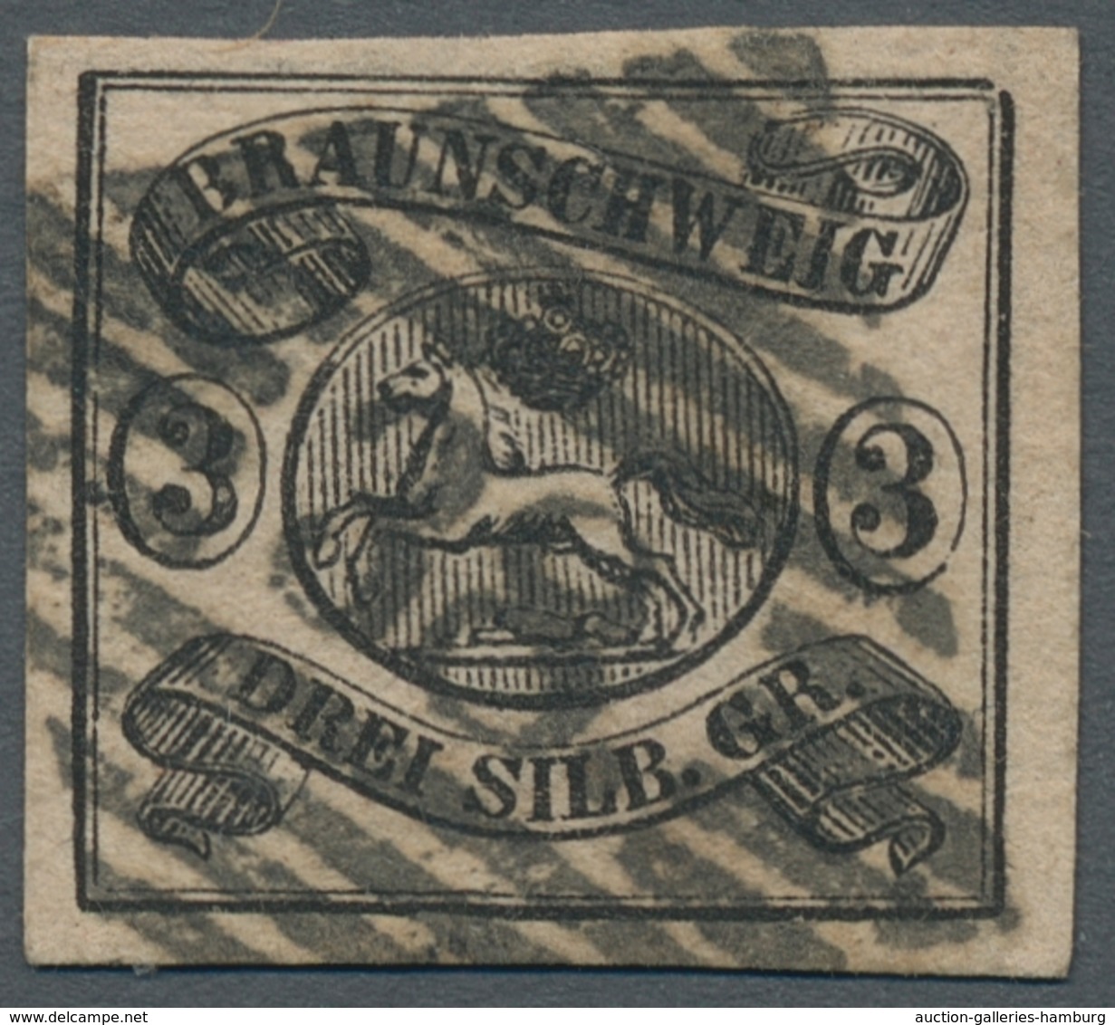 Braunschweig - Marken Und Briefe: 1853, Wappenzeichnung 3 Sgr. Mit Kleinem Plattenfehler "rechte Obe - Braunschweig