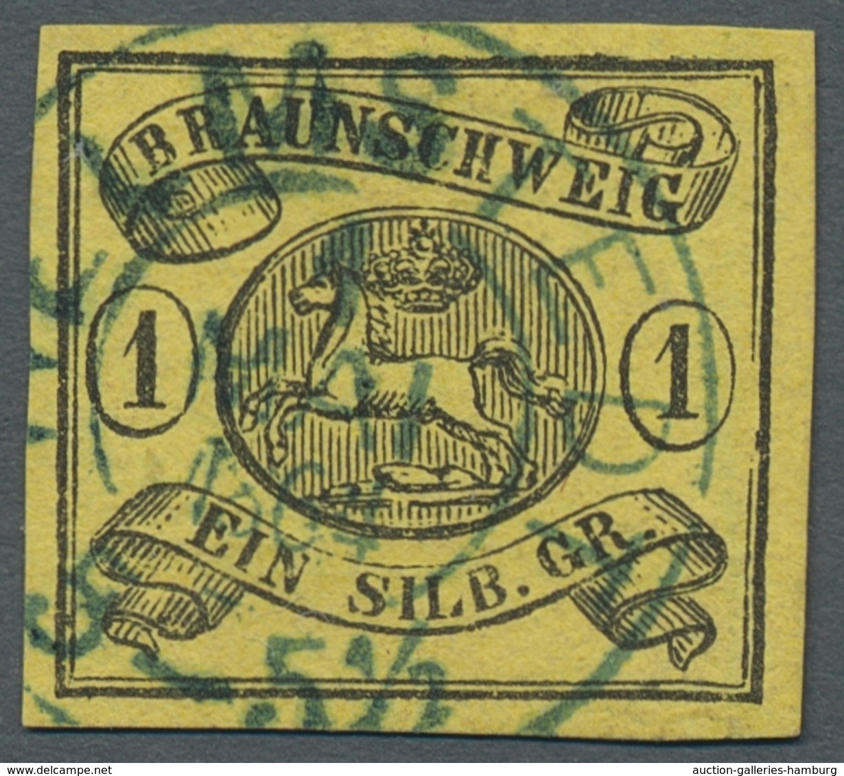 Braunschweig - Marken Und Briefe: 1861, Wappenzeichnung 1 Sgr. Zwei Farbfrische Und Voll- Bis Breitr - Brunswick