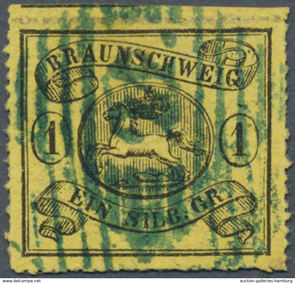 Braunschweig - Marken Und Briefe: 1861: 1 Sgr Auf Gelb Mit Engem Linienförmigem Durchstich In überra - Brunswick